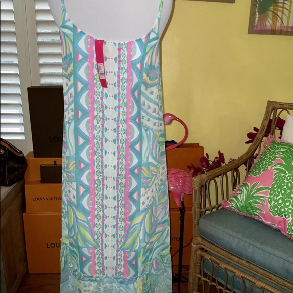 Lilly Pulitzer NWT Winni Chiffon Maxi Dress Maraca My World Size XXS,S - Picture 13 of 14